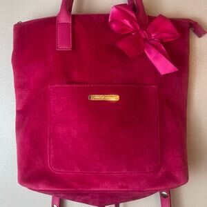 Juicy Couture Retro Y2K Hot Pink Plush Velvet Satchel Backpack Convertible